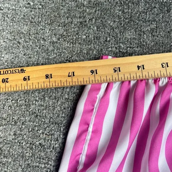 Kensie Pink & White Striped Button Pajama Shorts Set XL - Picture 10 of 12